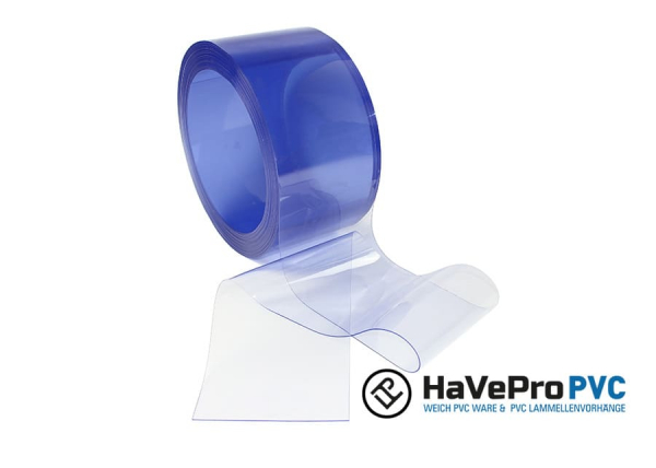 PVC Streifen blau transparent als Meterware günstig kaufen